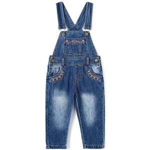 KIDSCOOL SPACE Denim overalls voor baby's en meisjes,Jean Workwear-tuinbroek,lichtblauw,2-3 jaar