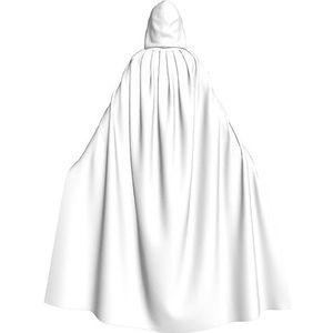 AvImYa Unisex Hooded Halloween Kerstfeest Cosplay Kostuums Gewaad Mantel Cape Vakantie Goederen Effen Kleur Wit Prints