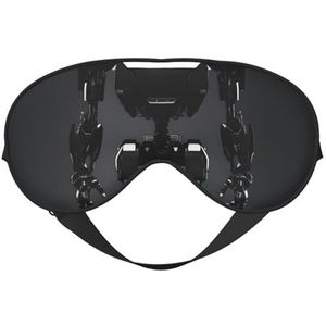 Zwarte Robot Print Comfortabel Oogmasker Ademend Verstelbare Mannen Vrouwen Lichtgewicht Reizen Yoga Werk