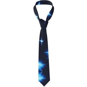 GerRit Cartoon Blue Star Casual Tie voor heren, & bedrukte stropdas, gemakkelijk te onderhouden, geschikt voor dagelijks gebruik, feest, bal en viering, enz., Zwart, Eén maat
