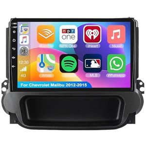 Android 15.0 2 Din Autoradio 9"" Touchscreen Auto Stereo voor Chevrolet Malibu 2012-2015 met Draadloze Carplay Android Auto GPS navigatie AHD Omgekeerd beeld Stuurwielbediening(S-1(2G+32G))