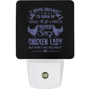 Super Sexy Kip Dame Warm Wit Nachtlampje Plug In Muur Schemering naar Dawn Sensor Lichten Binnenshuis Trappen Hal