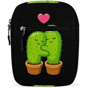 Cartoon Cactus Knuffel Mini Crossbody Tas Unisex Anti-Diefstal Side Schoudertassen Reizen Kleine Messenger Bag