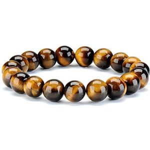 10 mm kralenarmband van tijgeroog, steen, parels, genezing, energie, kristal, elastische armbanden voor dames en heren, Steen