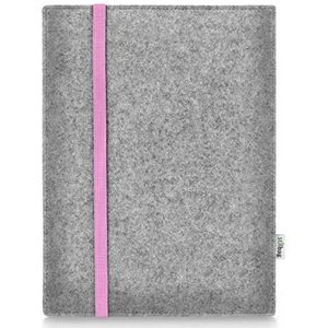 Stilbag Hoes voor Apple iPad (2018) | Etui Case van Merino wolvilt | Model Leon in lichtgrijs/roze | Tablet beschermhoes Made in Germany