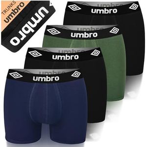 UMBRO Heren boxershorts 4 stucks XL | katoen, pasvorm ondergoed, ademende onderbroek, ondergoed met elastische band