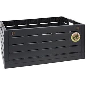 Spetebo XXL klapbox, 60 liter, antraciet, 59 x 40 cm, universele vouwbox in houtlook, tot 50 kg belastbaar - opvouwbare vouwdoos, opbergbox, boodschappenmand, groot, recyclebaar