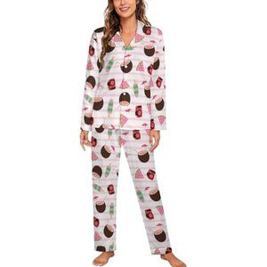 Zomer Patroon met Camera Lange Mouw Pyjama Sets voor Vrouwen Klassieke Nachtkleding Nachtkleding Zachte Pjs Lounge Sets