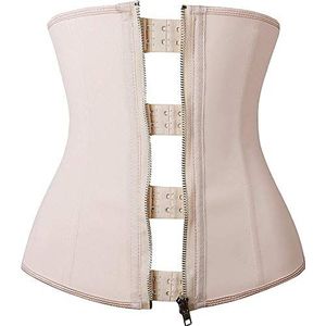 Yianna Latexkorset voor dames, slankheidsriem met ritssluiting en haak voor platte buik, tailletrainer - - XXL