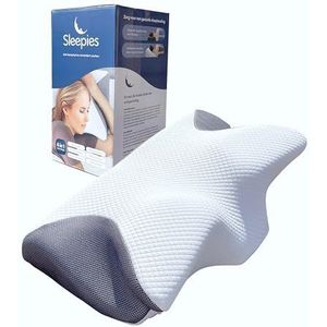 Sleepies® Memory Foam Hoofdkussen voor Nekklachten – Orthopedisch & Ergonomisch - Wit