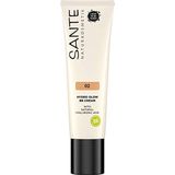 SANTE Naturkosmetik Hydro Glow BB Cream 02 Medium Dark, met hylauron & biologische extracten, veganistisch, 30 ml