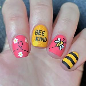 24 stuks vierkante glanzende Franse nep - acryl valse kunstmatige lijm voor vrouwen