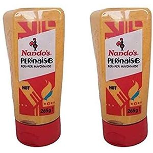 Nando's Peri Peri Hot Mayonaise | Pack van 2 x 265g | Sandwich Saus Pittige Dip Squeezy