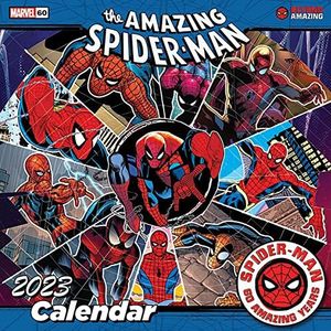 Spider-Man 2023 vierkante wandkalender (één maat) (rood/blauw/wit)