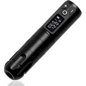 Draadloze tattoo pen machine batterij met draagbare powerless motor digitale led-display voor body art (Color : Black)