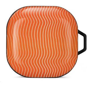 Rood zalm vlees gesneden oordopjes hoesje compatibel met Samsung hard shell beschermhoes zwart stijl