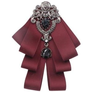 Crystal Silk Lint Strik Brooch Pin Shirt Jabot Collar Pre Tied Tie, Shirt Jabot Collar Strik Tie Clip, Large, Polyester