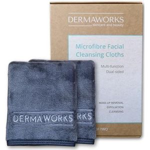 2x luxe microvezel gezichtsdoekjes voor mannen en vrouwen - Exfoliërende en reinigende gezichtsdoekjes - Make-up remover doekjes - Gezichtshanddoeken - Douchewashandjes voor het lichaam van DERMAWORKS