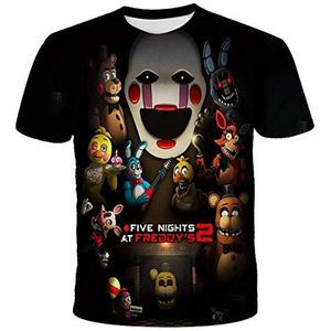 Leuke Cartoon T-shirts FNFA T-shirts Kids 3D Gedrukt Grappige Zomer T-Shirts Casual Comfortabele Crewneck Tee Korte Mouw Tops voor Meisjes en Tieners, 12, 140