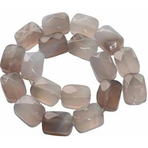 * 12 MM gefacetteerde natuursteen kralen tijgeroog agaat rechthoek losse kralen voor sieraden maken DIY armband ketting-grijs gestreepte agaat-8x12mm 17st kralen