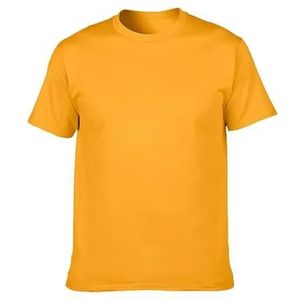 LQHYDMS Heren T-shirt Blank T-Shirt Mannen Korte Mouw Tshirts Effen Katoen Homme Tee Shirt Zomer Mannen Kleding Plus Size, Goud, M