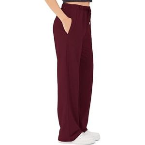 ROSS CAMP Joggingbroek voor dames, katoenen sportbroek, lang, trainingsbroek, loopbroek, comfortabele joggingbroek, sweatpants, brede pijpen met elastische band, yogabroek, bordeaux, S