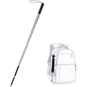 Reflecterende telescopische blindenstok, stok van titaniumlegering voor ouderen voor blinden of slechtzienden, hulpmiddel, met optionele stokpunten(A,150cm/59in)