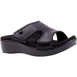 Spenco Karla Wedge sandaal voor dames, Zwart, 8 UK Wide