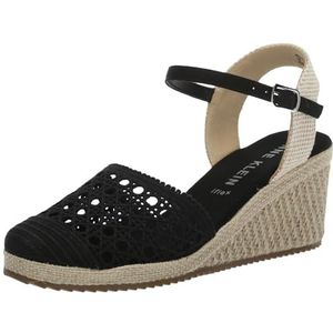 Anne Klein Dames Zeena Espadrille Wedge Sandaal, Zwart, 40 EU