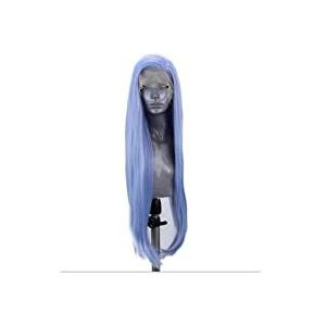 Pruiken Lichtblauwe Pruik Paars Rechte Lange Pruiken Middenscheiding Synthetische Gekleurde Halloween Cosplay Full Head Pruiken Pruiken Dames