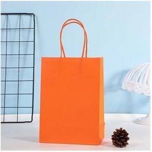 Snoep Kleurrijke Winkelzakken 10 STKS Kraftpapier Gift Snoep Zak Gekleurde Hand-held Papieren Zakken Bruiloft Decoratie Cadeau (10 STKS-Oranje, 16x12x6cm)