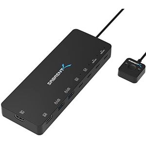 SABRENT KVM-switch, 2-poorts USB C-ingangen, 2 poorten USB-C-uitgangen met 60 W PD | 2 USB-poorten | 2 HDMI-poorten 4K @60Hz voor monitor, laptop, pc, printer, scanner, muis, toetsenbord LED-apparaatschermen (USB-CKDH)
