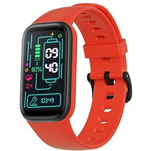 SMARTY2.0 Smartwatch SW042G - rood - hartslag, druk- en zuurstofbewaking, sportmodus, waterbestendigheid IP68 - siliconen band - afmetingen 43 x 25 x 11 mm