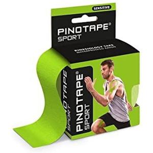 Pinotape Sport - Sensitive Tape - Light Lime - 5 cm x 5 m - Waterdichte kinesiotape - voor de gevoelige huid - latexvrij - sterke hechting | 2 tapes van elk 5 meter = 10 meter