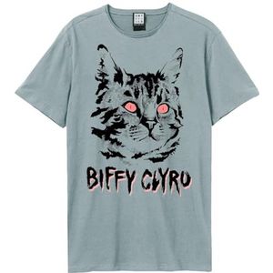 Amplified Unisex Volwassen Zwarte Kat Biffy Clyro T-Shirt, Vreemd Blauw, XL