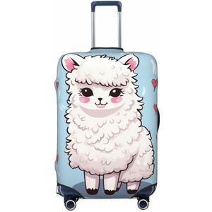 WSOIHFEC Cartoon Alpaca Hart Print Koffer Cover Gepersonaliseerde Reizen Bagage Cover Trolley Case Cover Reizen Bagage Protector Cover Fit 18-32 Inch Bagage Covers, Zwart, M