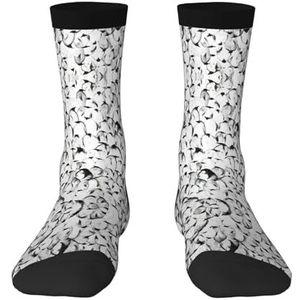 Stijlvolle menigte van pinguïns patroon volwassen grappige 3d sokken crew sokken nieuwigheid sokken gag geschenken, zachte gezellige sokken., Zwart, Eén Maat