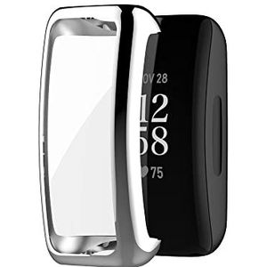 YONO Bumper geschikt voor Fitbit Inspire 3 – Siliconen Case – Screenprotector Hoesje – Zilver