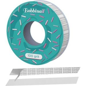 STALEKS PRO Expert Wegwerpbare witte schuurtape (100 korrels, 7 m) reserveblok, rechte nagelvijl, reserverol voor milieuvriendelijke manicure en pedicure