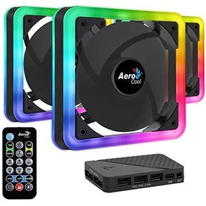 AeroCool - Edge 14 Pro - Ventilator - RGB - 3-Pack - Zwart - 140 mm