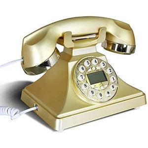 Telefoon Vintage telefoon Europees kantoor Home Antieke vaste lijn met handsfree metalen roterende Amerikaanse retro telefoon (C)