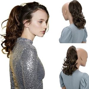 CAISHA by PRETTYSHOP 36cm Haarstukje Vlecht Paardenstaart Haarextensies Volumineus Golvend Brunette H98