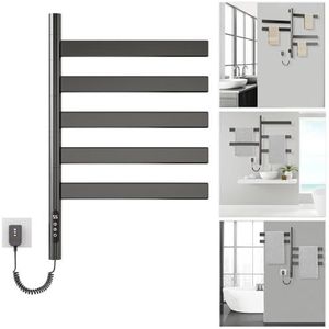 ZOYI 180° rotatie radiator badkamer badkamerradiator elektrisch, elektrische handdoekdroger, handdoekradiator elektrisch, handdoekverwarmer, elektrisch, 220 V, 140 W, zwart
