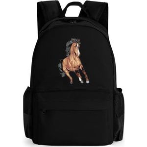 Knappe paard 16 inch laptop rugzak grote capaciteit dagrugzak reizen schoudertas voor mannen en vrouwen