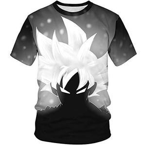 Leezeshaw Heren 3D Dragon Ball Gedrukt Korte Mouw T-shirts Casual Anime Cosplay Tee Tops S-3XL, Goku01, L