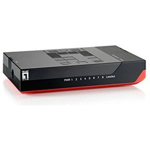 LevelOne GSW-0807 netwerk-switch Unmanaged Gigabit Ethernet (10/100/1000) Zwart, Rood