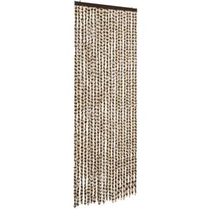 vidaXL-Vliegengordijn-90x200-cm-chenille-beige-en-bruin