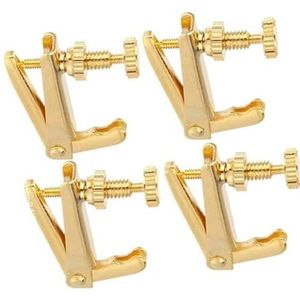 Viool Onderdelen 4 Stuks Viool Fijnstemmer Afsteller Legering Voor 3/4 4/4 Viool Accessoires(Gold 4/4)
