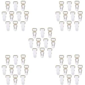 Jarretels - Wit - Set van 10 Stuks - Heren Jarretelgordel Clips Haken Grips