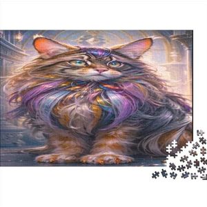 Cats Vierkante puzzelspel, klassieke houten puzzel, verminderde druk, moeilijke dierenpuzzel voor volwassenen en jongeren, 300 stuks (40 x 28 cm)